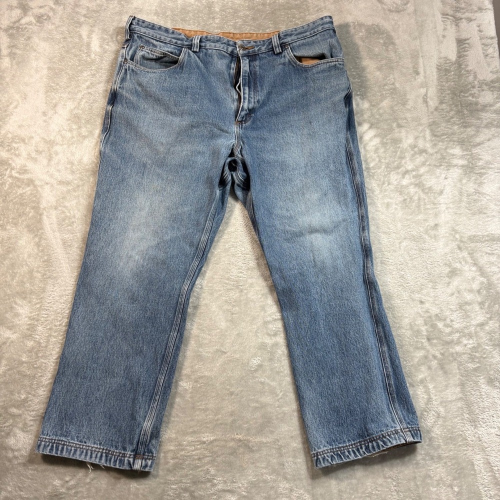 Duluth Trading Co Ballroom Jeans Mens 40x28 Blue Medium Wash Straight Leg Denim